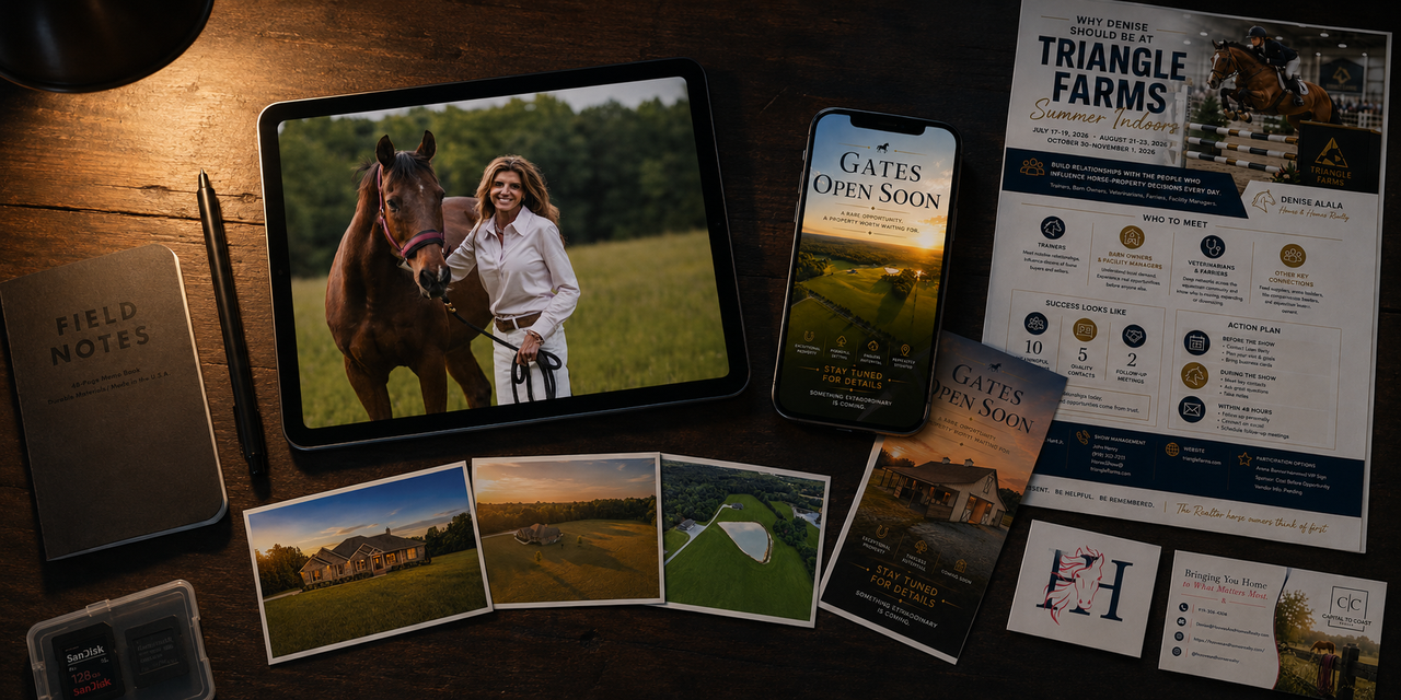 Hooves and Homes content planning, social media, and listing imagery