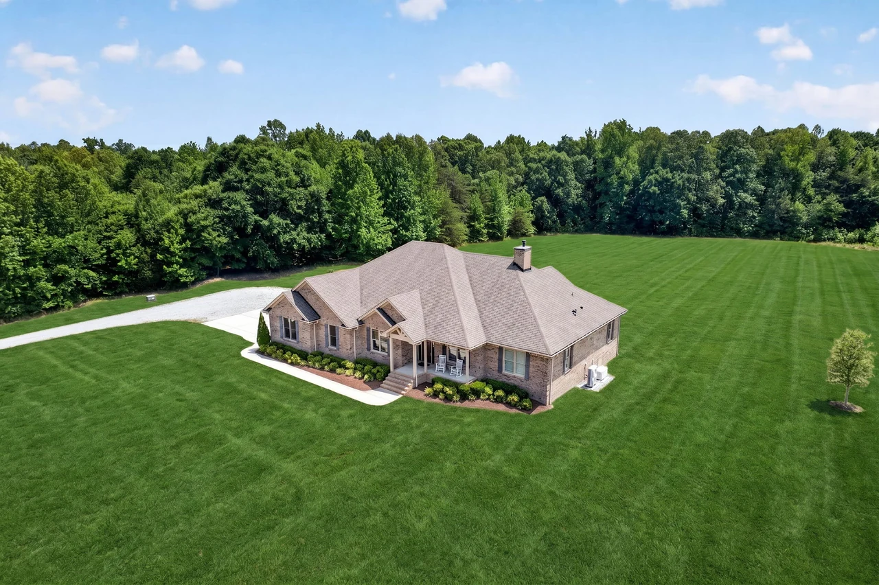 Elevated aerial view of the Pentecost residence